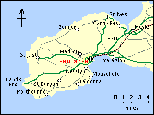 Penzance Location Map